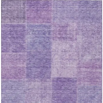 10' X 14' Lavender And Purple Patchwork Washable Indoor Outdoor Area Rug