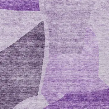 3' X 5' Eggplant Purple And Lilac Abstract Washable Indoor Outdoor Area Rug