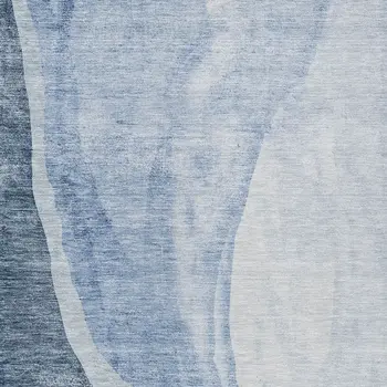 10' X 14' Navy Blue And Sky Blue Abstract Washable Indoor Outdoor Area Rug