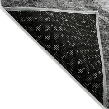9' X 12' Charcoal Gray And Taupe Abstract Washable Indoor Outdoor Area Rug