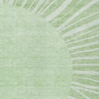5' X 8' Green And Mint Green Abstract Washable Indoor Outdoor Area Rug