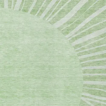 8' X 10' Green And Mint Green Abstract Washable Indoor Outdoor Area Rug