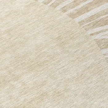 8' Beige And Khaki Round Abstract Washable Indoor Outdoor Area Rug