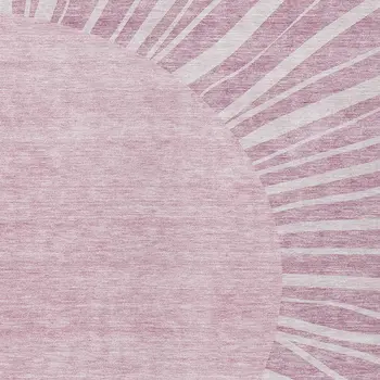5' X 8' Blush Pink And Mauve Abstract Washable Indoor Outdoor Area Rug