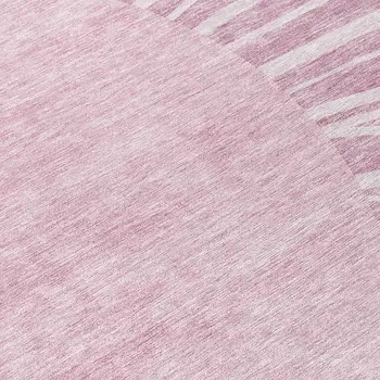 8' Blush Pink And Mauve Round Abstract Washable Indoor Outdoor Area Rug