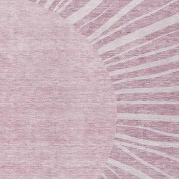 9' X 12' Blush Pink And Mauve Abstract Washable Indoor Outdoor Area Rug