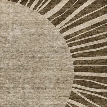 5' X 8' Brown Taupe And Beige Abstract Washable Indoor Outdoor Area Rug