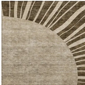 10' X 14' Brown Taupe And Beige Abstract Washable Indoor Outdoor Area Rug