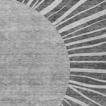5' X 8' Charcoal Gray And Silver Abstract Washable Indoor Outdoor Area Rug