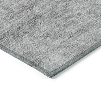 10' X 14' Charcoal Gray And Silver Abstract Washable Indoor Outdoor Area Rug