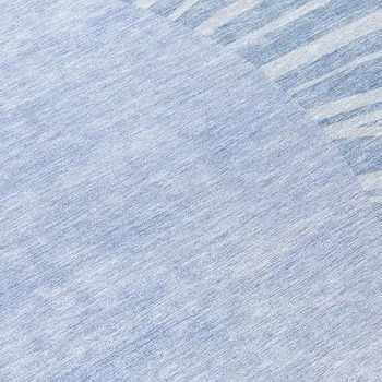 8' Denim Blue And Sky Blue Round Abstract Washable Indoor Outdoor Area Rug