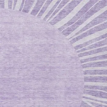 3' X 5' Lavender And Purple Abstract Washable Indoor Outdoor Area Rug