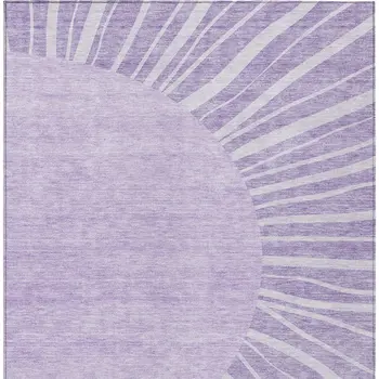10' X 14' Lavender And Purple Abstract Washable Indoor Outdoor Area Rug