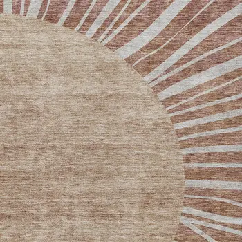 10' X 14' Orange Copper And Terra Cotta Abstract Washable Indoor Outdoor Area Rug
