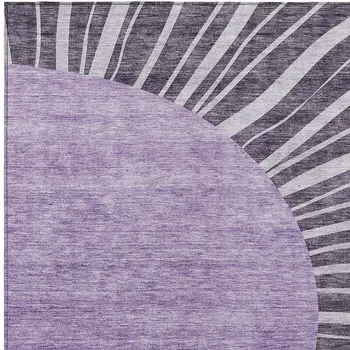 3' X 5' Purple Eggplant And Lavender Abstract Washable Indoor Outdoor Area Rug