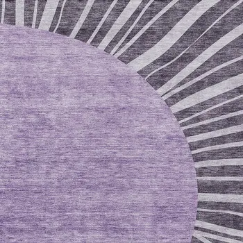 8' X 10' Purple Eggplant And Lavender Abstract Washable Indoor Outdoor Area Rug