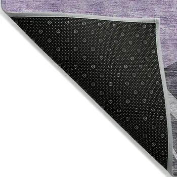 10' X 14' Purple Eggplant And Lavender Abstract Washable Indoor Outdoor Area Rug