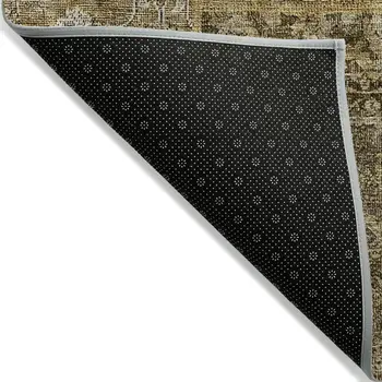 5' X 8' Brown Gray And Charcoal Patchwork Washable Indoor Outdoor Area Rug