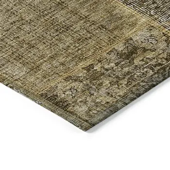8' X 10' Brown Gray And Charcoal Patchwork Washable Indoor Outdoor Area Rug