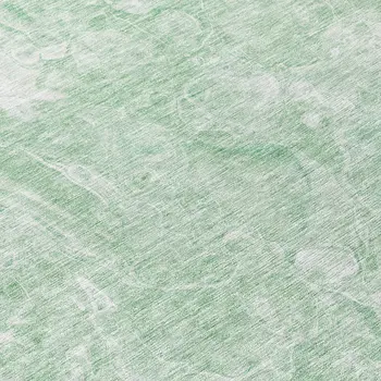 8' Mint Green Sage And Ivory Round Abstract Washable Indoor Outdoor Area Rug