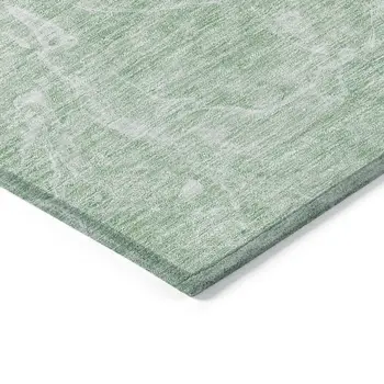 9' X 12' Mint Green Sage And Ivory Abstract Washable Indoor Outdoor Area Rug