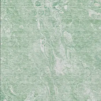 9' X 12' Mint Green Sage And Ivory Abstract Washable Indoor Outdoor Area Rug