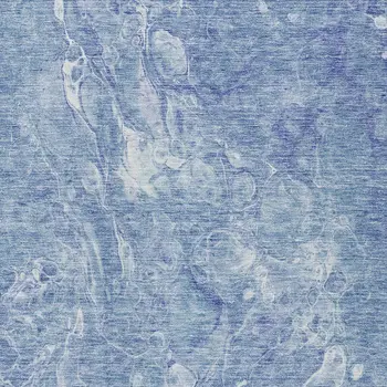 3' X 5' Sky Blue And Navy Blue Abstract Washable Indoor Outdoor Area Rug