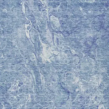 8' X 10' Sky Blue And Navy Blue Abstract Washable Indoor Outdoor Area Rug