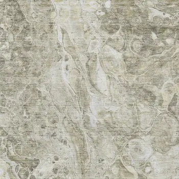 3' X 5' Tan Brown And Beige Abstract Washable Indoor Outdoor Area Rug