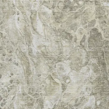 10' X 14' Tan Brown And Beige Abstract Washable Indoor Outdoor Area Rug