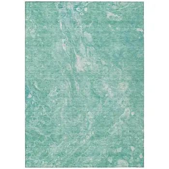 8' X 10' Teal Blue Aqua And Green Abstract Washable Indoor Outdoor Area Rug