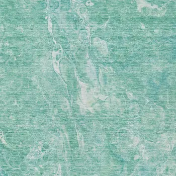 9' X 12' Teal Blue Aqua And Green Abstract Washable Indoor Outdoor Area Rug