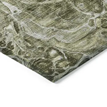 9' X 12' Taupe Chocolate And Beige Abstract Washable Indoor Outdoor Area Rug