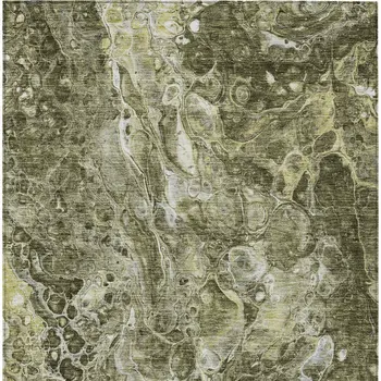 10' X 14' Taupe Chocolate And Beige Abstract Washable Indoor Outdoor Area Rug