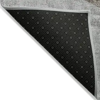 5' X 8' Gray Silver And Charcoal Geometric Washable Indoor Outdoor Area Rug
