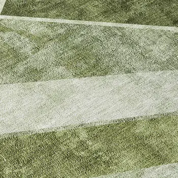 3' X 5' Olive Green And Artichoke Green Geometric Washable Indoor Outdoor Area Rug