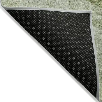 8' X 10' Olive Green And Artichoke Green Geometric Washable Indoor Outdoor Area Rug