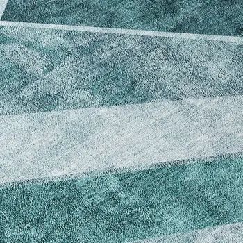 5' X 8' Teal Blue Aqua And Blue Geometric Washable Indoor Outdoor Area Rug