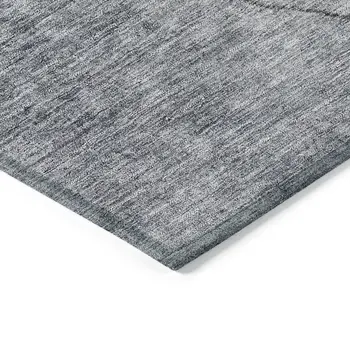 5' X 8' Denim Blue And Sky Blue Abstract Washable Indoor Outdoor Area Rug