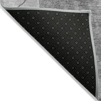 3' X 5' Gray Charcoal And Silver Abstract Washable Indoor Outdoor Area Rug