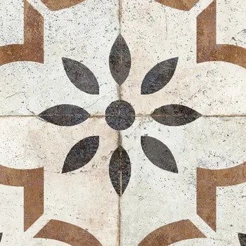 4" x 4" Black Vinyl Arabesque Peel And Stick Removable Tiles