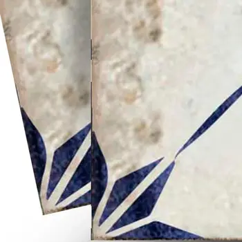 5" x 5" Blue Vinyl Arabesque Peel And Stick Removable Tiles