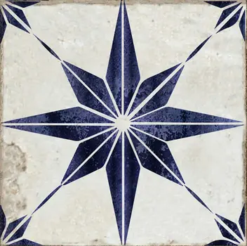 6" x 6" Blue Vinyl Arabesque Peel And Stick Removable Tiles