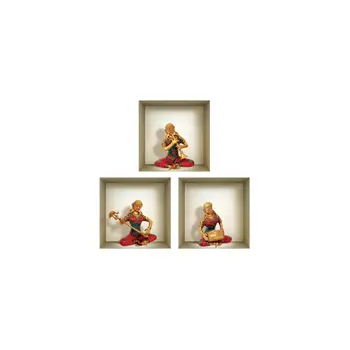 Set of Three Alla Niche 3D Square Peel and Stick Wall Decals