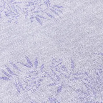 8' Lilac Purple And Ivory Round Floral Washable Indoor Outdoor Area Rug