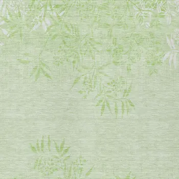 5' X 8' Mint Green Artichoke Green And Ivory Floral Washable Indoor Outdoor Area Rug