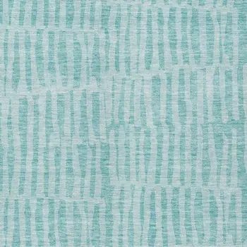 5' X 8' Teal Blue And Aqua Striped Washable Indoor Outdoor Area Rug
