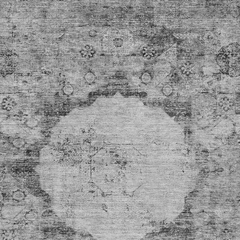 5' X 8' Gray Charcoal And Silver Oriental Washable Indoor Outdoor Area Rug