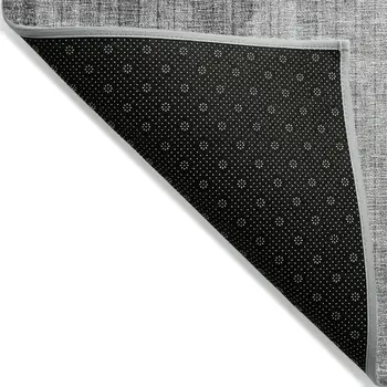 5' X 8' Charcoal Gray And Silver Geometric Washable Indoor Outdoor Area Rug