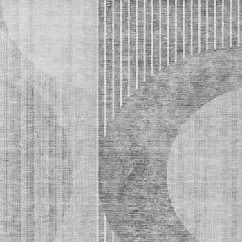 8' X 10' Gray Silver And Charcoal Geometric Washable Indoor Outdoor Area Rug